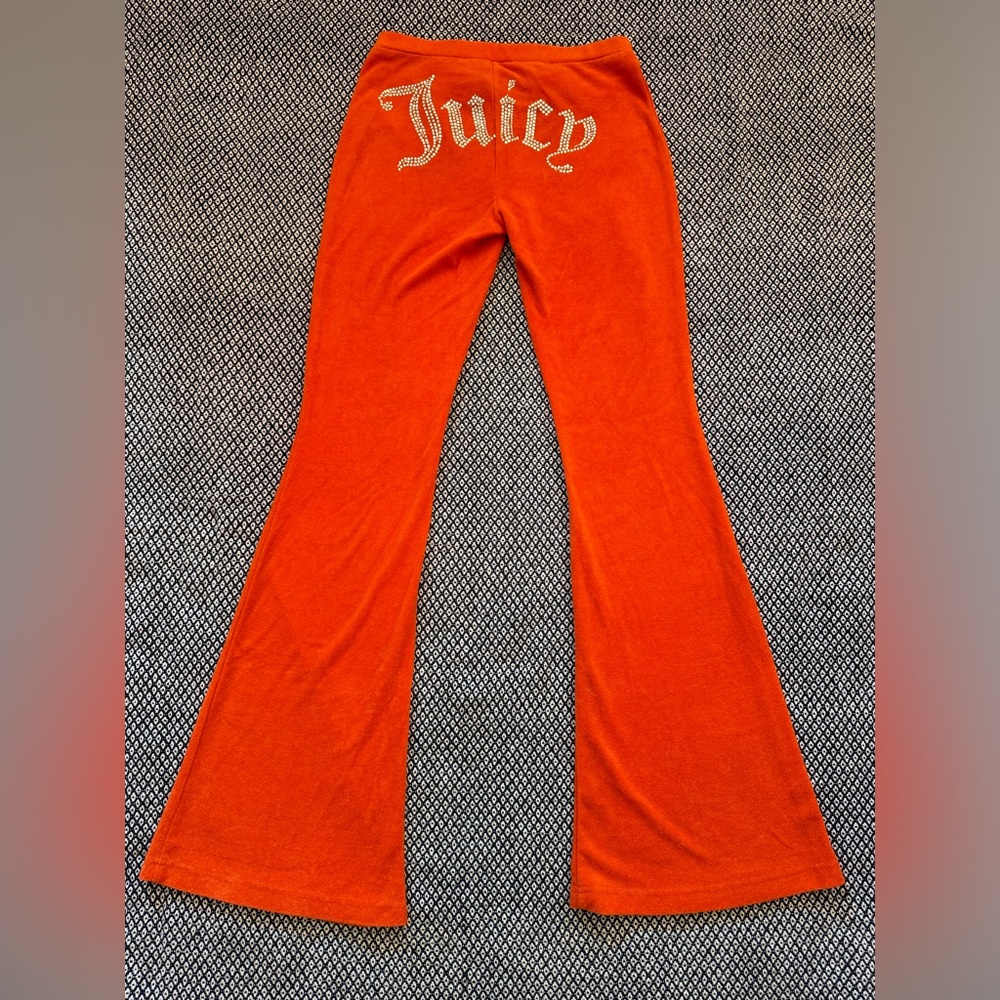 Juicy, size xs, Terry Cloth Rhinestone Flared Pants